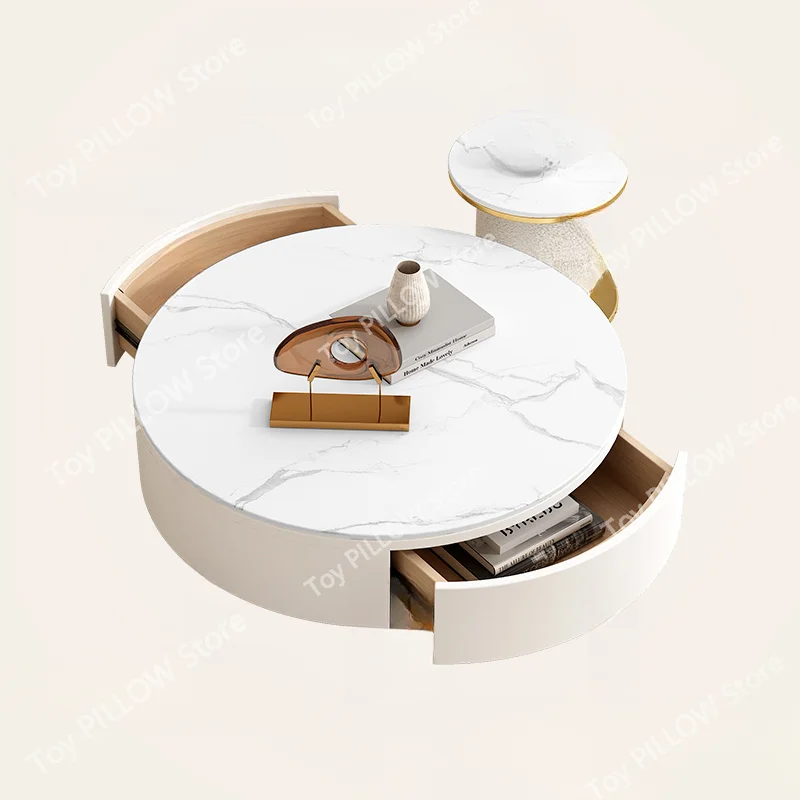 Round Center Coffee Table Side Console Dressers Nordic Partitions  Dressing Mesas De Centro Para Sala Theater Furniture