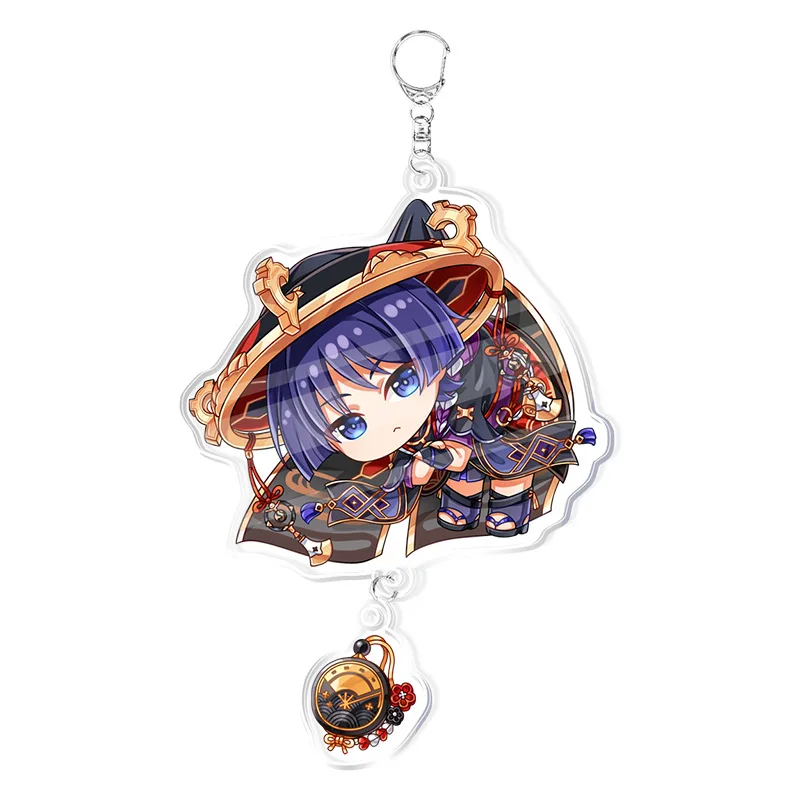 Hot Game Genshin Impact Keychains Wanderer Xiao Kaedehara Kazuha Hu Tao Key Chain Cute Anime Figure Acrylic Pendant Gift