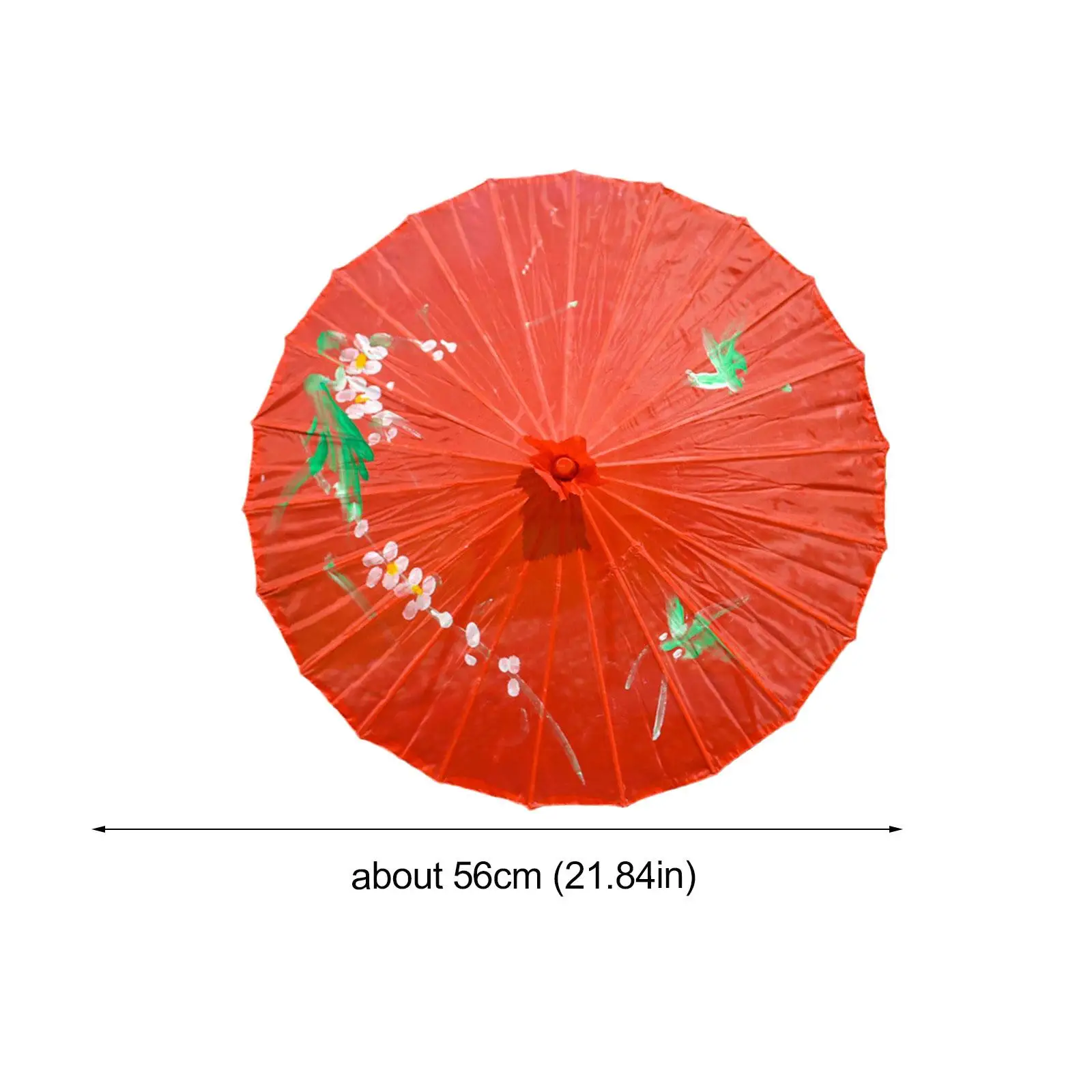 Vintage Chinese Silk Oil Paper Umbrella Red Flower Oil Paper Umbrella Bamboo Handle Wedding Decor Photo Parasol Dance Props Red