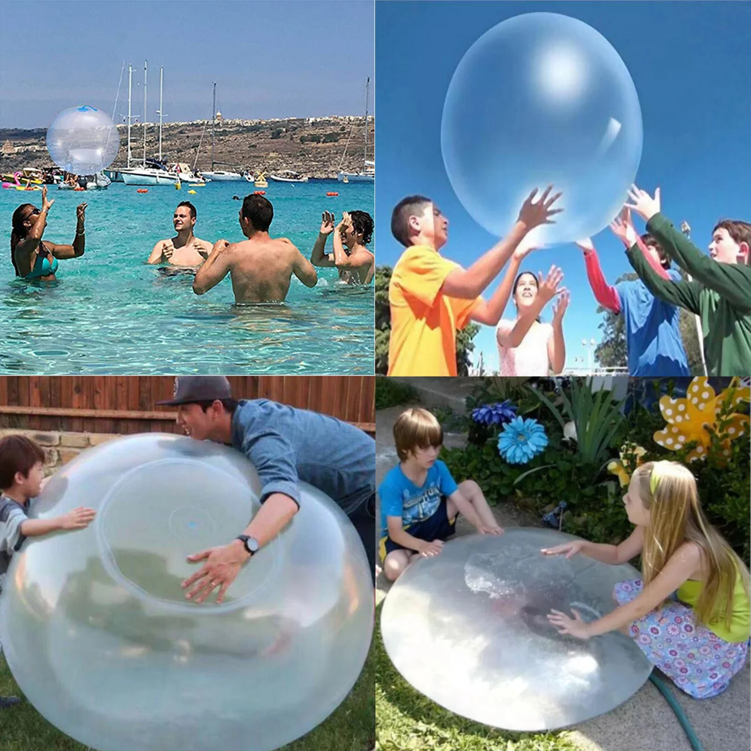 120cm Giant Elastic Water-filled Ball TPR Interactive Swimming Pools Toy Water Filled Ball Balloons de água para Beach