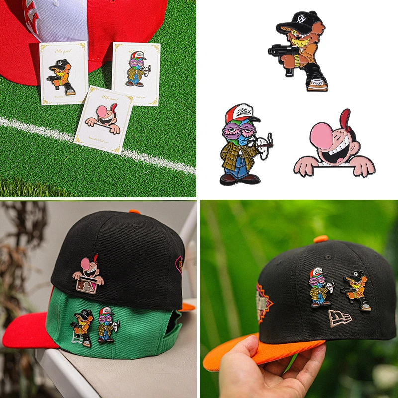 Retro Mexican Metal Hat Clip Pins Enamel Pins Cartoon Era Baseball Cap Golf Cap Accessories Backpack Hat Pin Badge Jewelry Gift