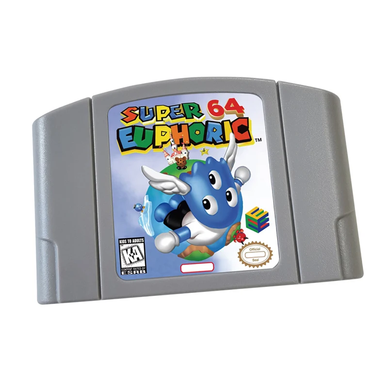 Reproduction Game Card Cartridge-SUPER64 EUPHORIC_Y N64 for Nlnten d0 Retro Console US  Version