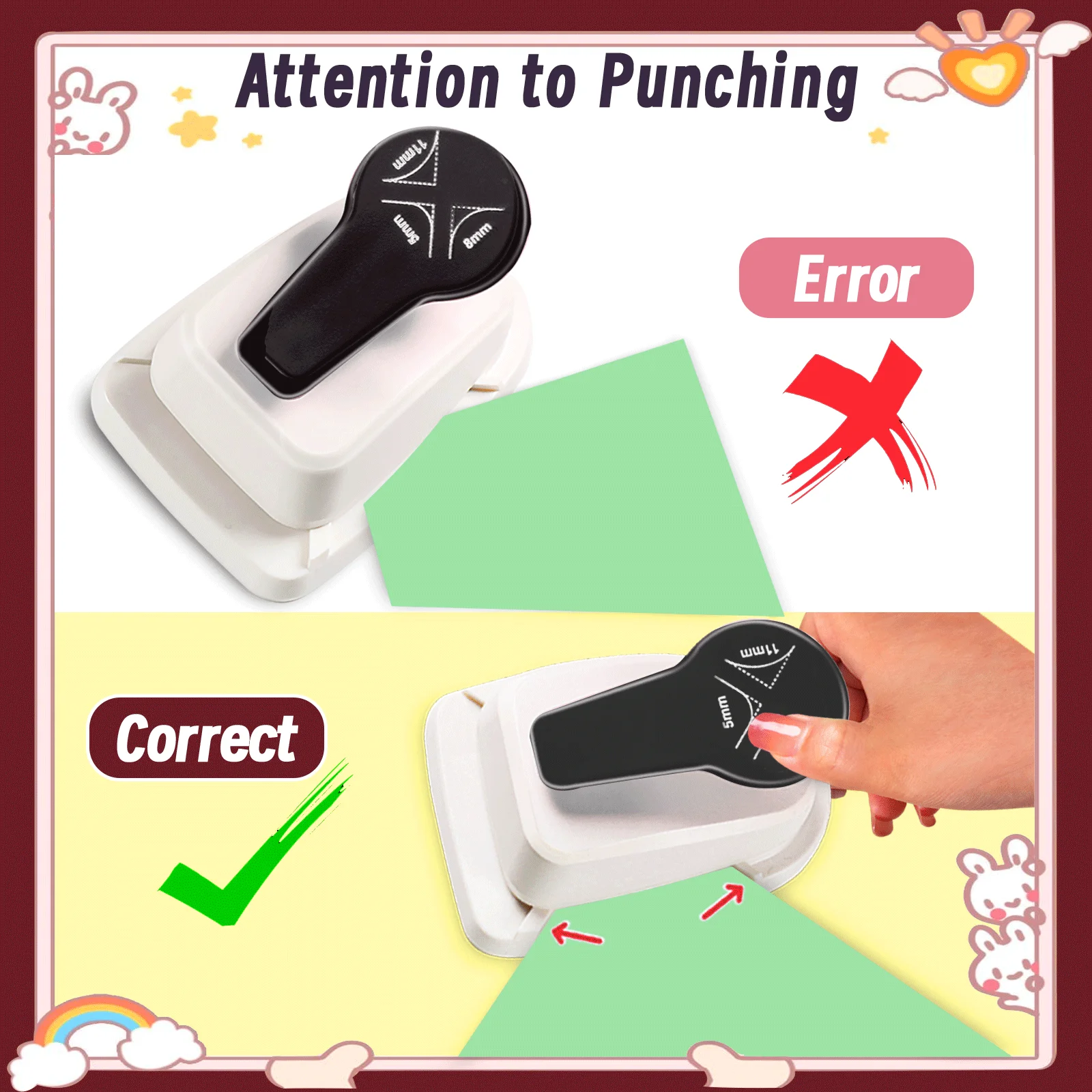 Kerajinan Sudut Puncher Bulat Puncher Pemotong Kertas 3 In 1 R3 R4 R7 R10 Lubang Pemotong Kertas Label 3 In 1 untuk Scrapbooking Pembuatan Kartu