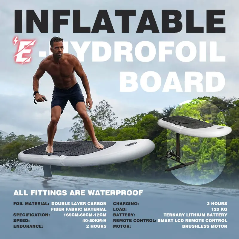 بولي كلوريد الفينيل وEVA بطارية ليثيوم ثلاثية مختلطة قابلة للنفخ لوح ركوب الأمواج الكهربائي E-رقائق التزلج شحن سريع خفيف الوزن لمناجع الشاطئ #5