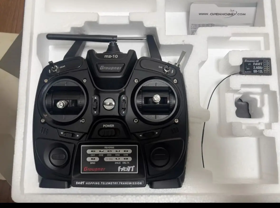 GRAUPNER German genuine product MZ-10 WITH GR-12L HOTT REMOTE CONTROL 5 channel remote control MZ10+GR12L transmitter receiver