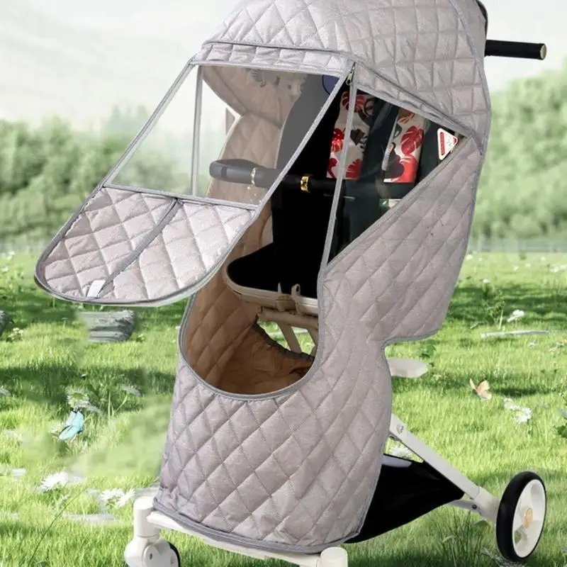 D5QA غطاء مطر متين لعربة الأطفال متعددة الاستخدامات وغطاء للرياح وغطاء مقاوم للماء لعربة الأطفال