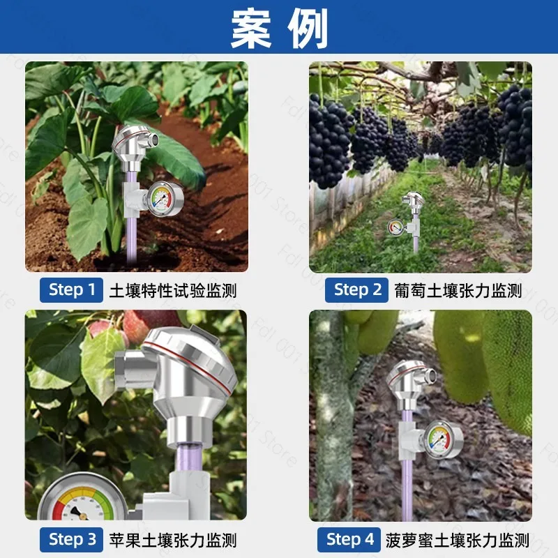 Soil tensiometer detector, soil water and soil water potential sensor,  agricultural irrigation helper monitoring guide table
