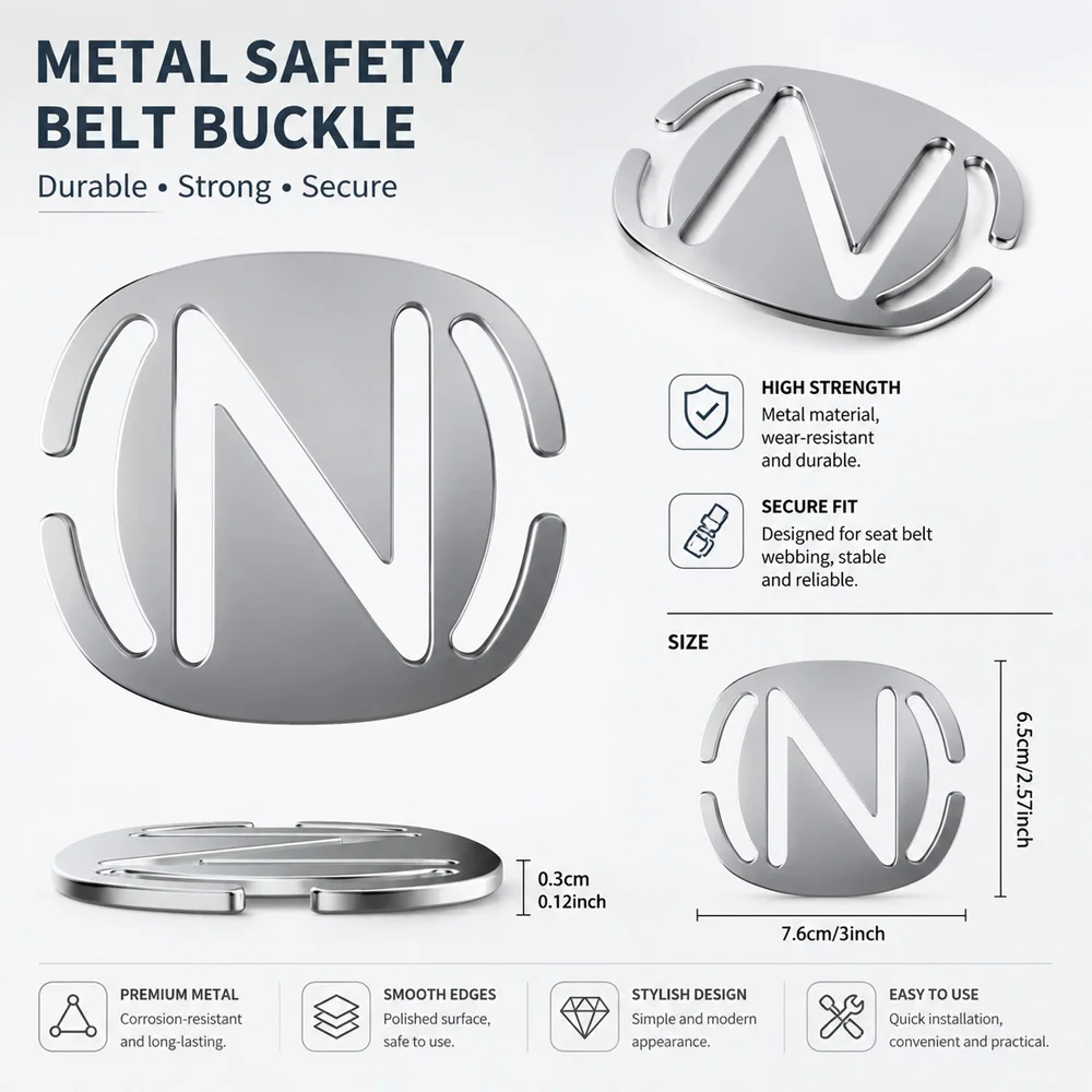 Universal Auto Seatbelt Adjuster Metal Safety Belt Clip Strap Position Holder Improve Riding Comfort For Driver And Passengers