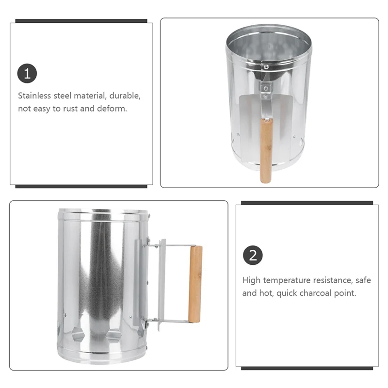 Canister Briquettes Charcoal Ignition Barrel Stove Stainless Steel Ignition Stainless Steel Ignition