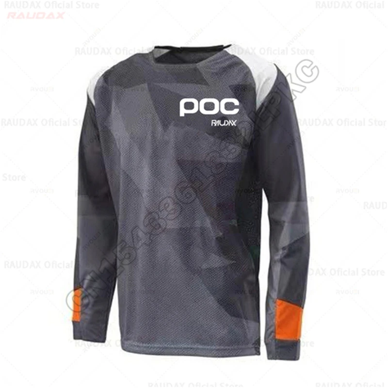 RAUDAX POC Mtb Cycling Men Downhill Jerseys Summer MTB Bike T-shirt Long Sleeve Motocross Sportwear Clothing Jersey Quick Dry