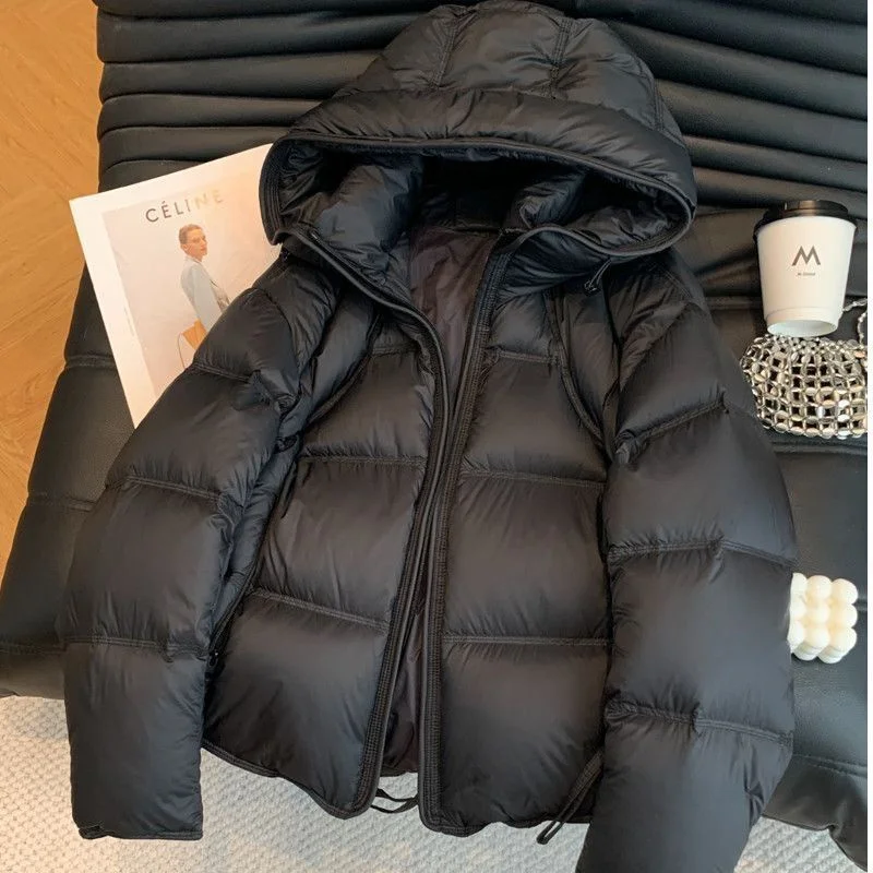 New Fashion Korean Sweet Hooded Cotton-padded Jacket Short Autumn and Winter Design Atmosphere Temperament Cotton-Padded Jacket 4