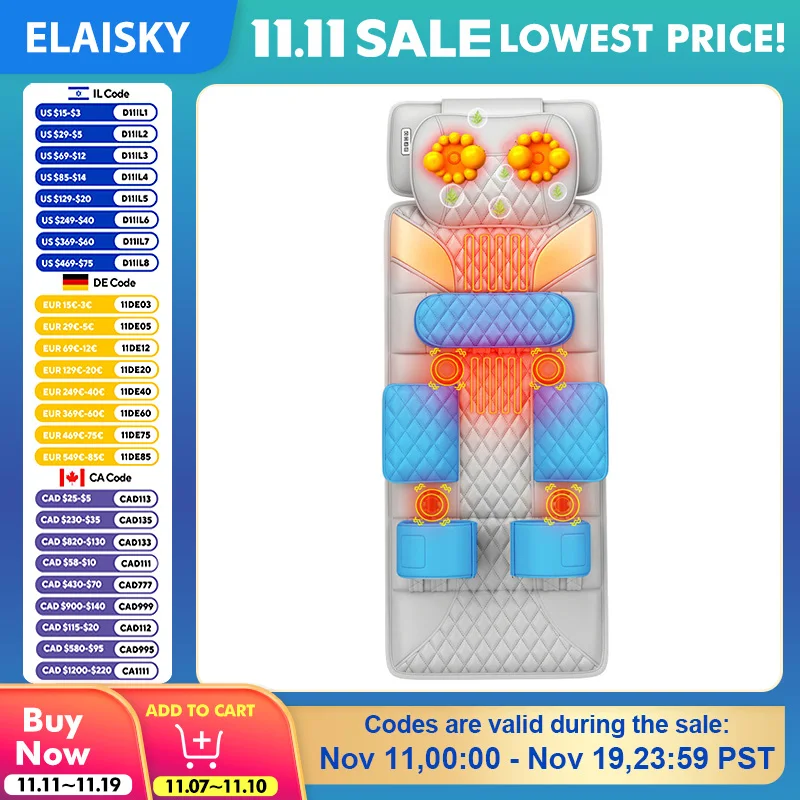 

Многофункциональная массажная подушка для шейного отдела позвоночника, спины и талии, имитация всего тела, разминающий массаж, домашняя массажная подушка