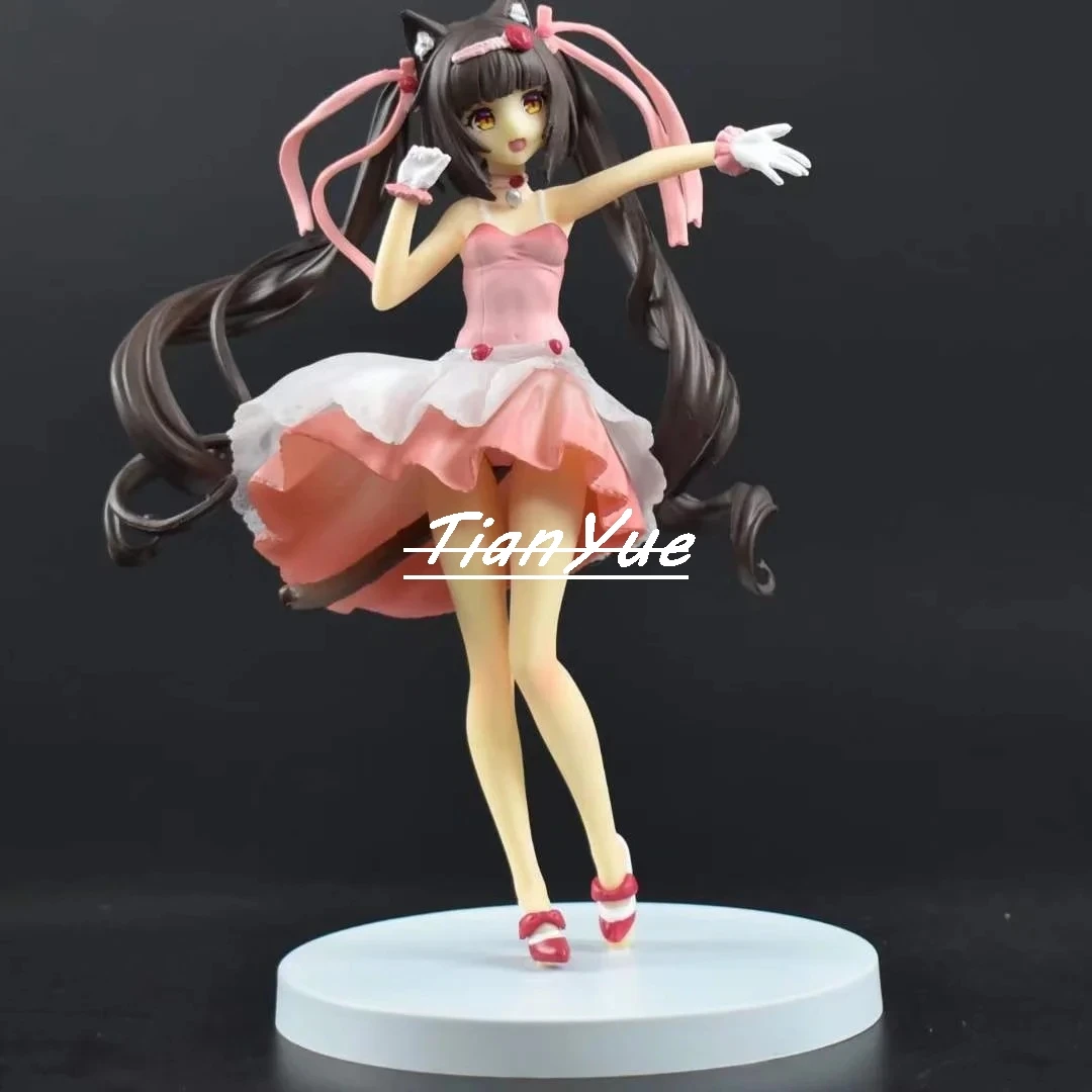 أنيمي NEKOPARA لطيف القط الشوكولاته والفانيليا مساء اللباس نموذج PVC دمية الشكل اللعب الديكور 18 سنتيمتر