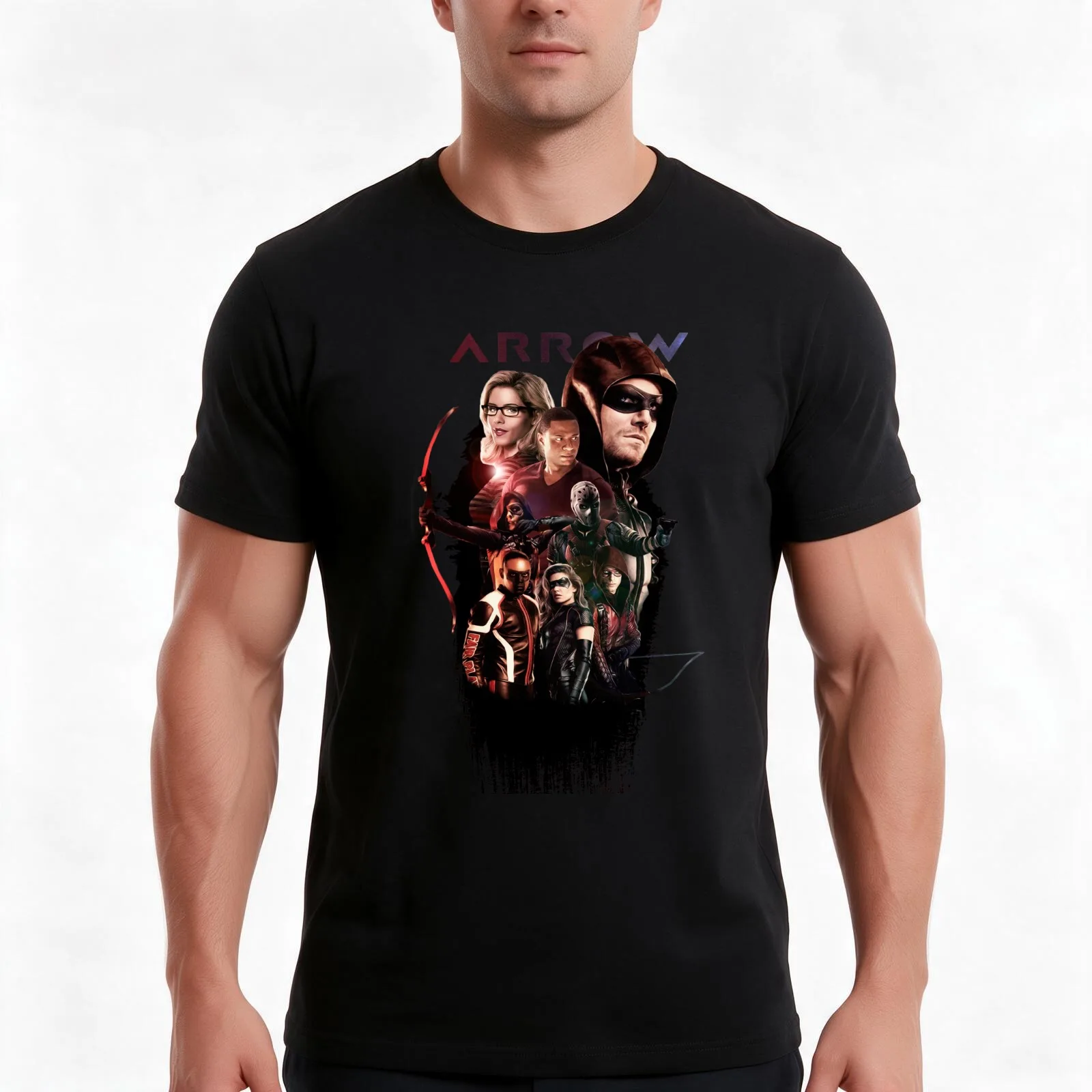 arrow season 6 T-Shirt, Summer Casual Cotton Tee, Oversized Streetwear Tops, Vintage Graphic Print, Loose Fit Short Sleeve