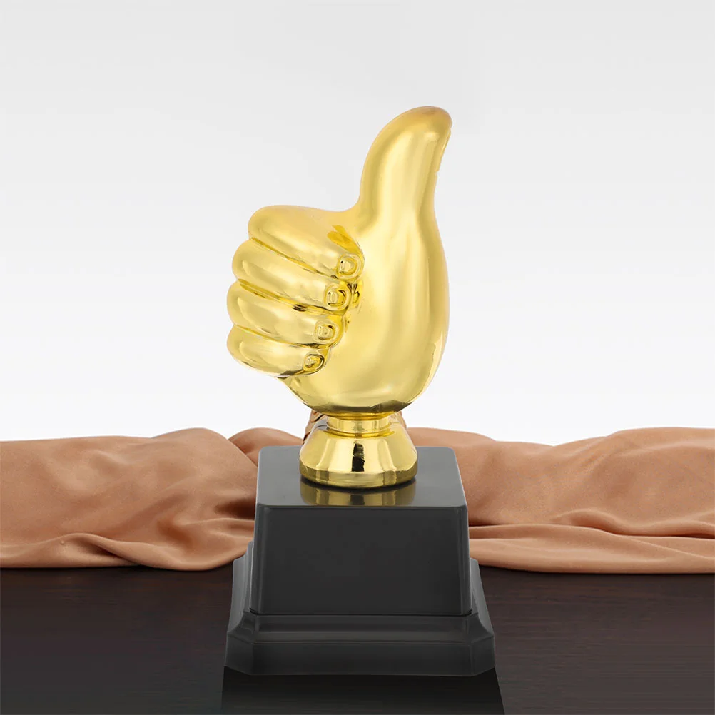 Pequenos polegares troféu estátua decorações, engraçado para adultos e crianças, 2 pcs