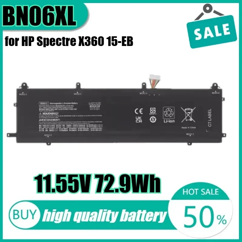 

Аккумулятор для ноутбука HP Spectre X360 15-EB, 11,55 В, 72,9 Втч, BN06XL, трансформируемая серия L68235-1C1 HSTNN-IB9A