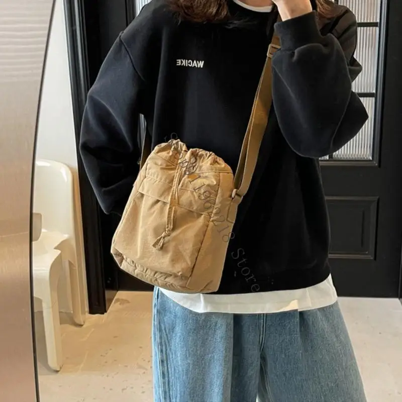 

Practical Nylon Crossbody Bag Bucket Shoulder Bags For Travel And Shopping 066F