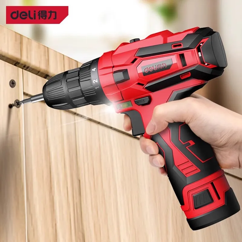

deli Li-ion powered electric screwdriver and drill DL6271 12V-35N.m-2Ah single battery High concentricity
