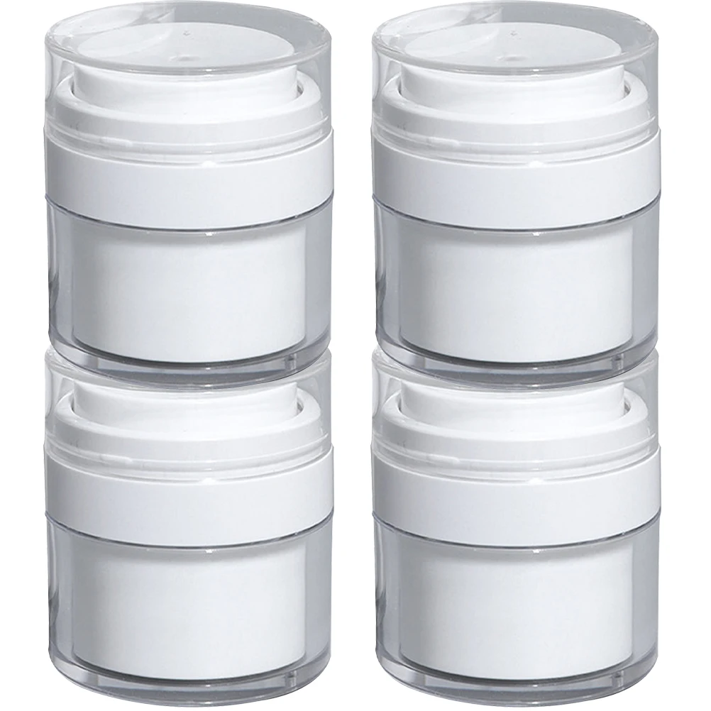 

4Pcs Airless Pump Jars Premium Leak Proof Travel Containers for Toiletries Cream Lotion Dispenser Reusable Storage