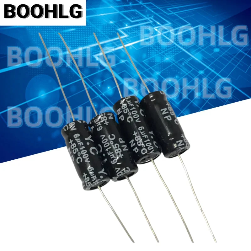 10PCS 6uf 100V Divider Capacitor Horizontal Axial Non Polar Capacitor 100v 6uf 8X20mm