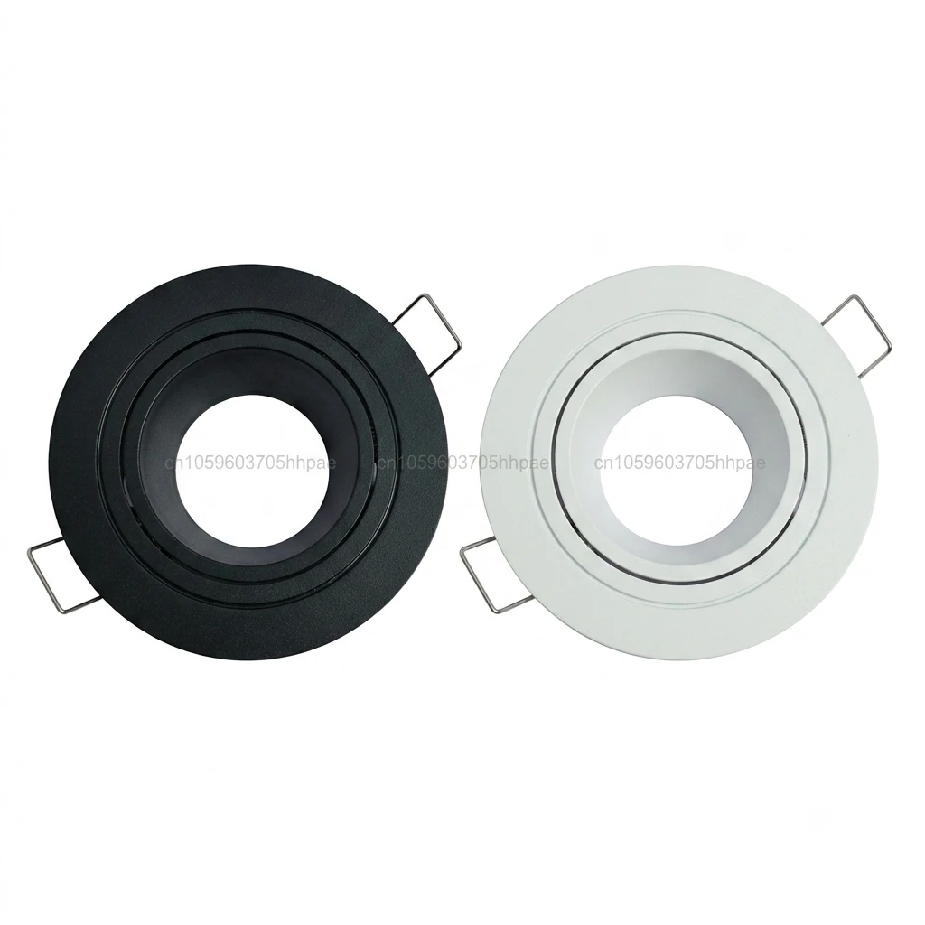 10 Sets Pack GU10 Recessed Spotlights Kit with LED Bulbs Ceramic Base PVC Fixture Adjustable Ceiling Downlight Black & White