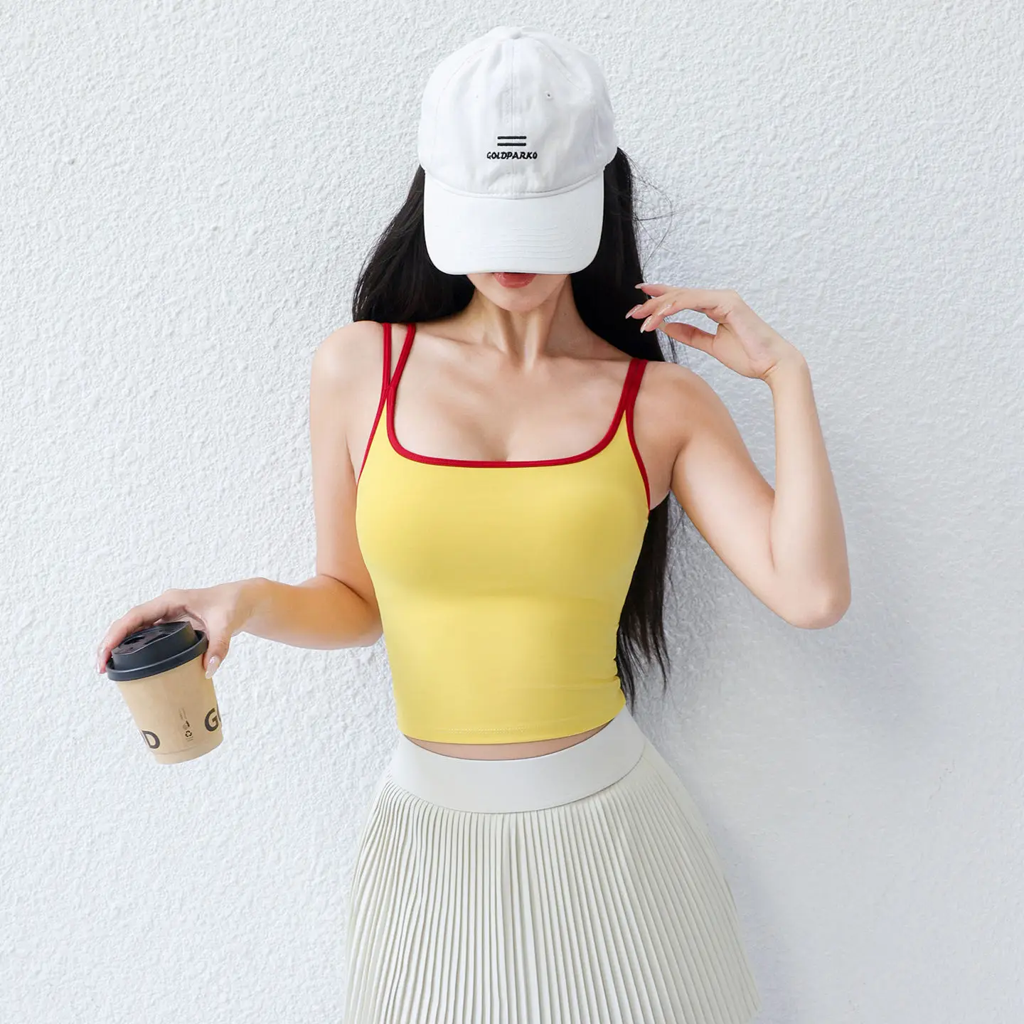 

Women’s Color-Block Shockproof Running Vest, Built-In Bra Racerback Yoga Top for Spring/Summer Gym Workouts