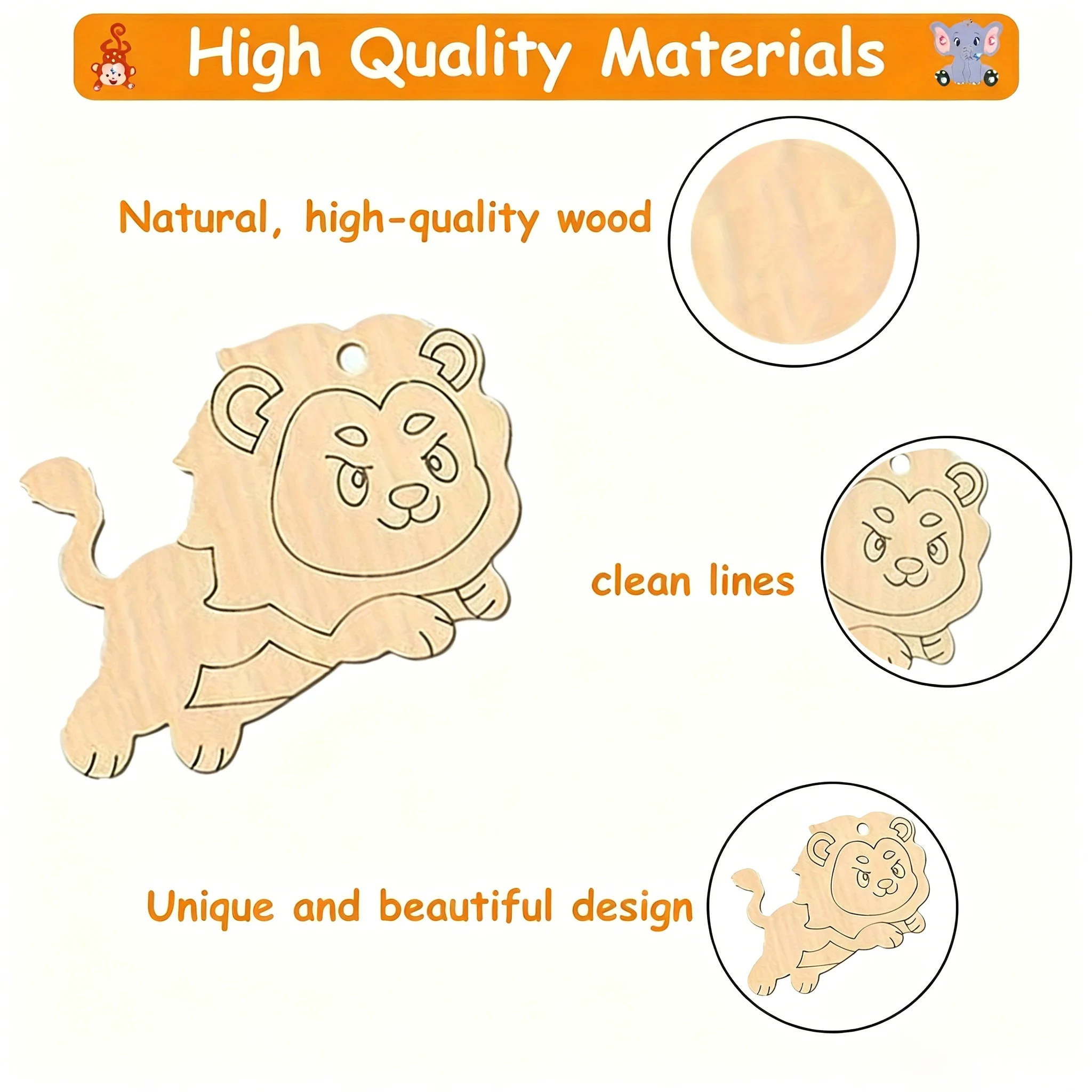 40Pcs Animal Wooden Crafts Set Paint Wooden Crafts Kit with Paint Pens Family Art Activity Garden Hanging Decoration