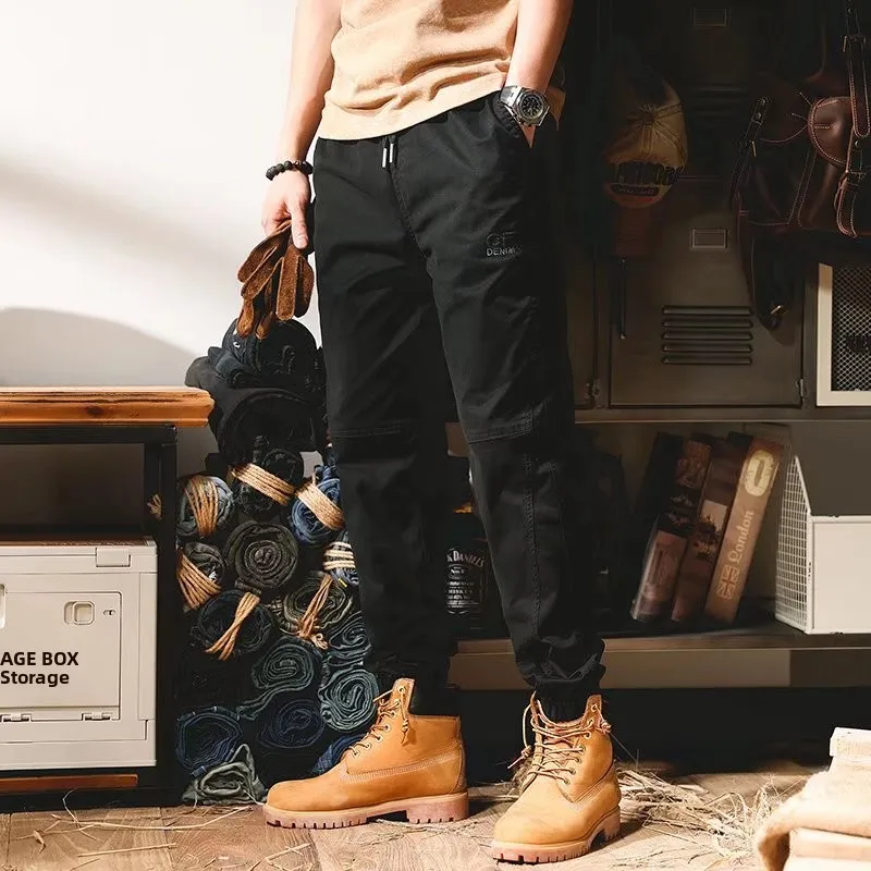 

Retro Japanese Sle Loose Straight Leg Workwear Pants Men's Casual Trousers Spring Autumn Wide Leg Work Pants Harlan Pants