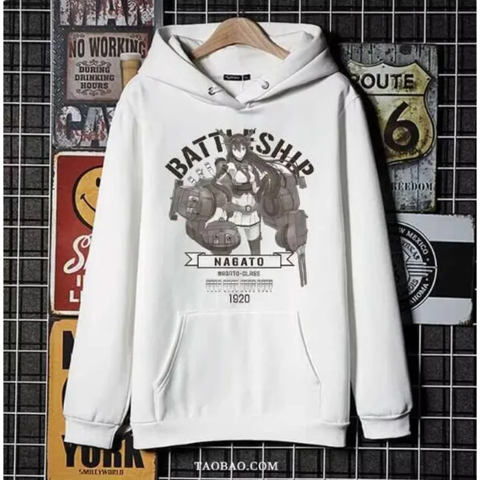 

Anime Kancolle IJN Nagato Hooded Hoodie Cosplay Autumn Winter Men Women Coat Loose Jacket Tops Anime