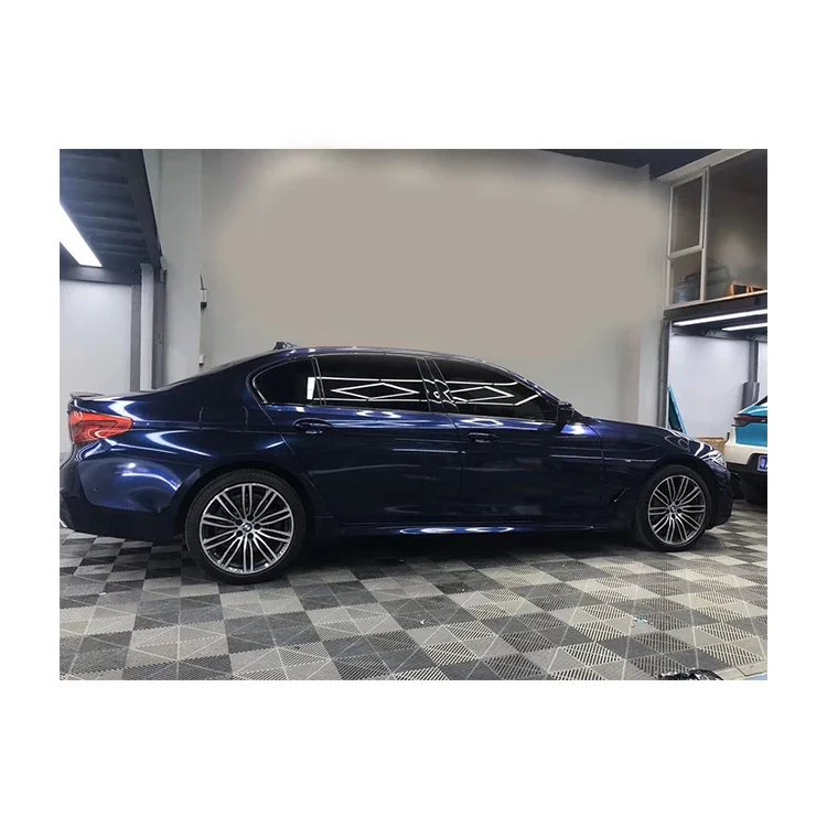 zz Pellicola vinilica lucida metallizzata blu scuro per auto