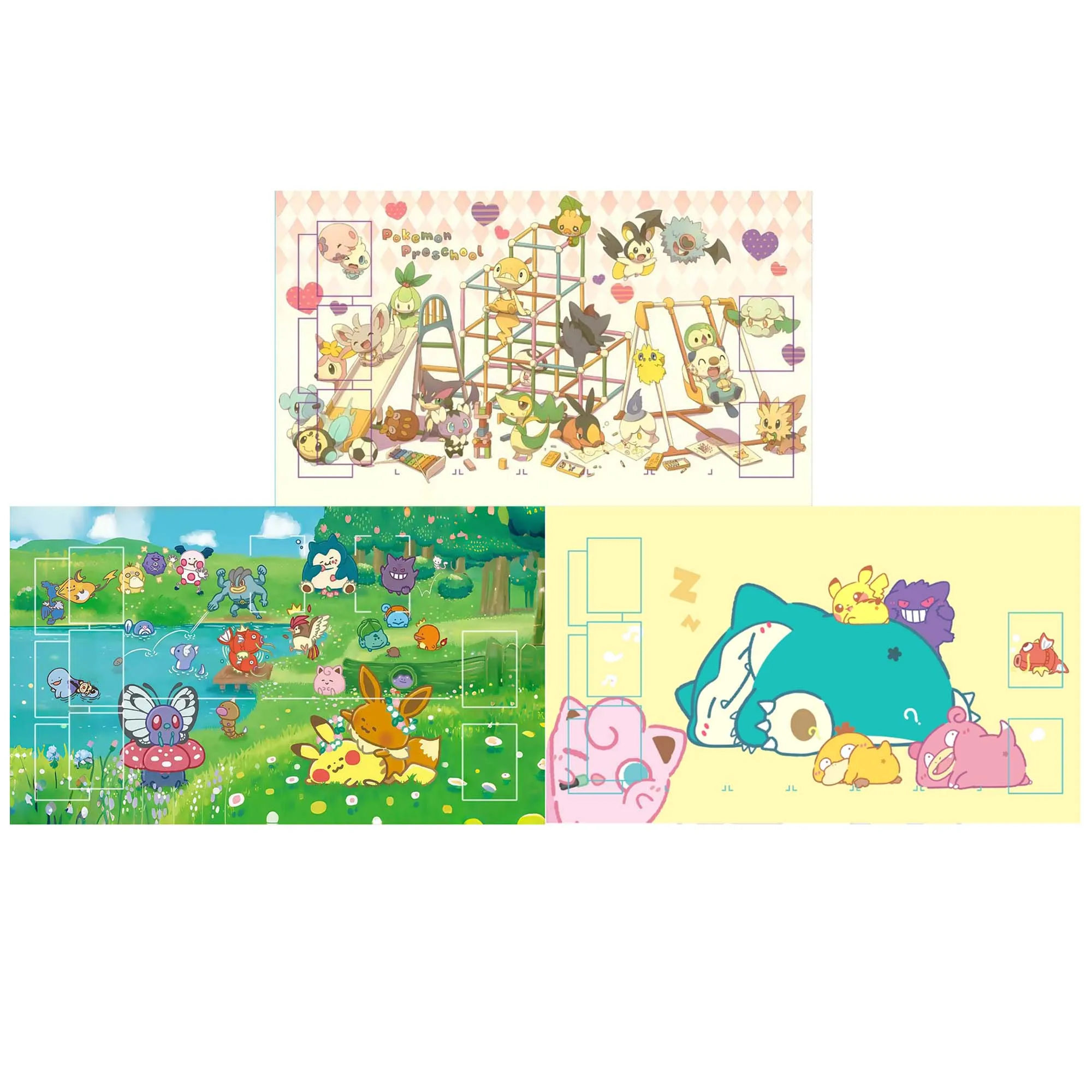 

600X350X2Mm Diy Ptcg Eevee Gengar Q Version Card Battle Mat Ptcg Snorlax Cute Single Player Настольная игра Card Battle Card Pad