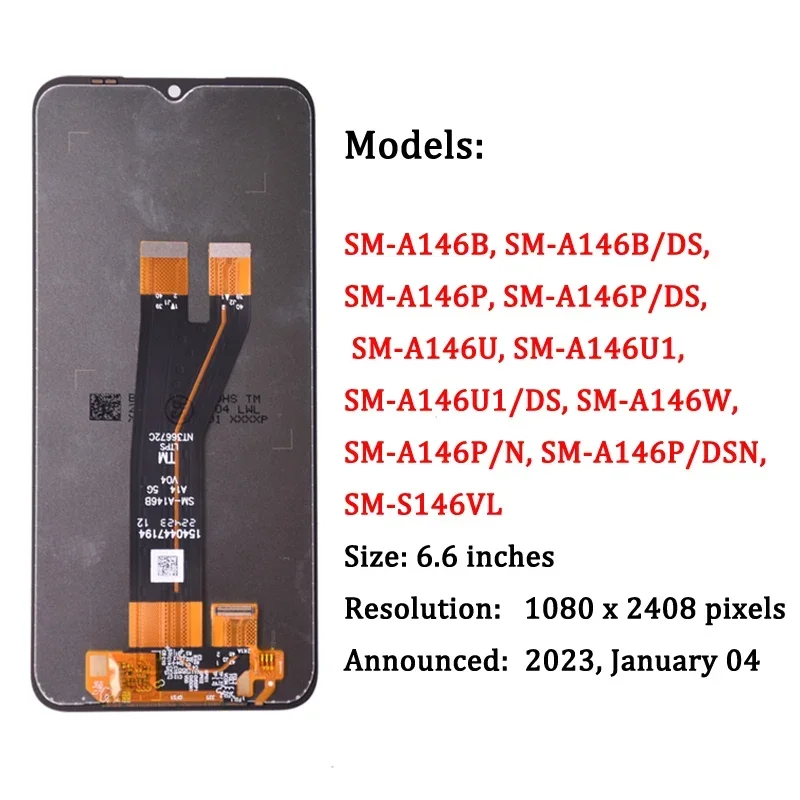 6.6'' For Samsung A14 5G A146 LCD Display Touch Screen Digitizer Assembly For Samsung A14 A146B SM-A146P LCD