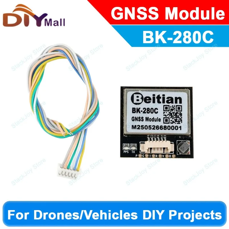 

Beitian BK-280C GNSS Module GPS/GLONASS/BDS/Galileo 1.25-6P Cable Included For Drones/Vehicles DIY Projects