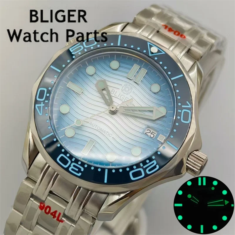 

BLIGER Luxury 41mm Mechancial Men Watch Sapphire Glass NH35A Automatic Movement Steel Bracelet Ceramic Bezel Date Function