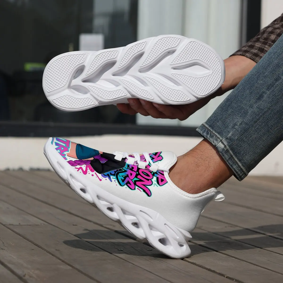 

Anime Graffiti Character Printed Casual Running Shoes Children's Casual Sneakers Breathable Fashion Tennis Shoes New Women