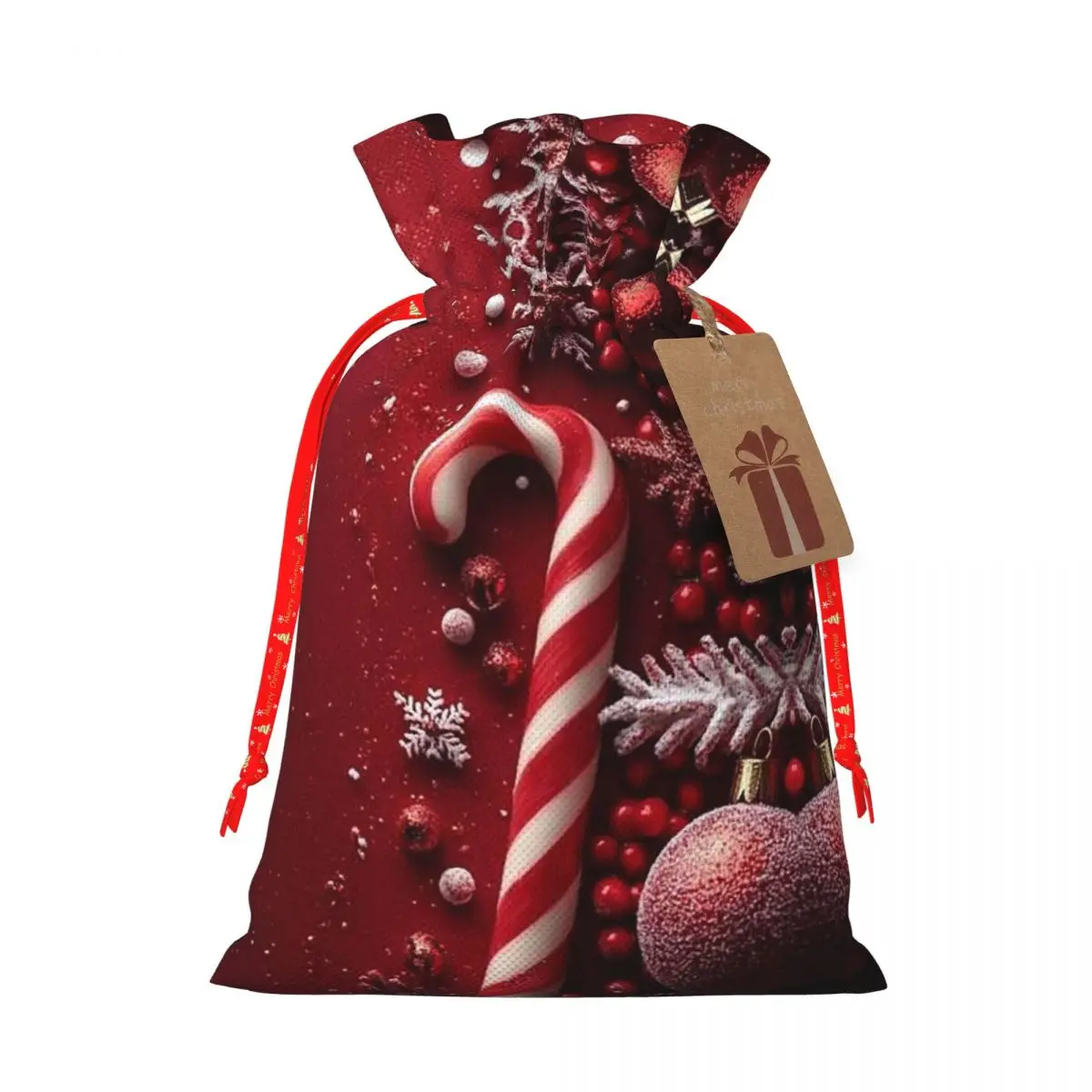 يوم عيد الميلاد عيد الميلاد قصب الحلوى عيد ميلاد سعيد أكياس الكتان سانتا كيس عيد ميلاد سعيد عشية ديكور الحفلات الرباط حقيبة هدايا السنة الجديدة #5