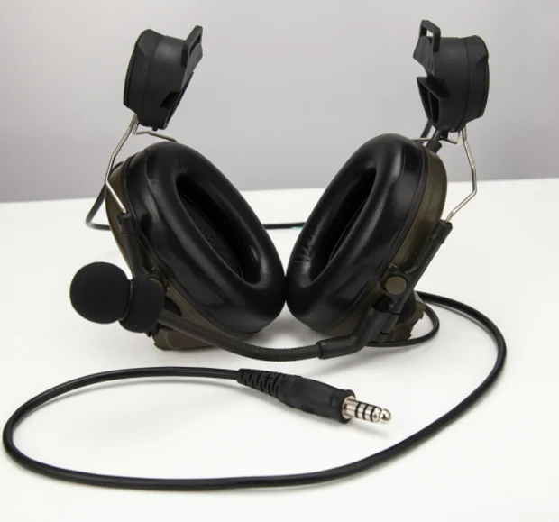 Rail Bracket Version Noise Cancelling Pickup Headphones - Green