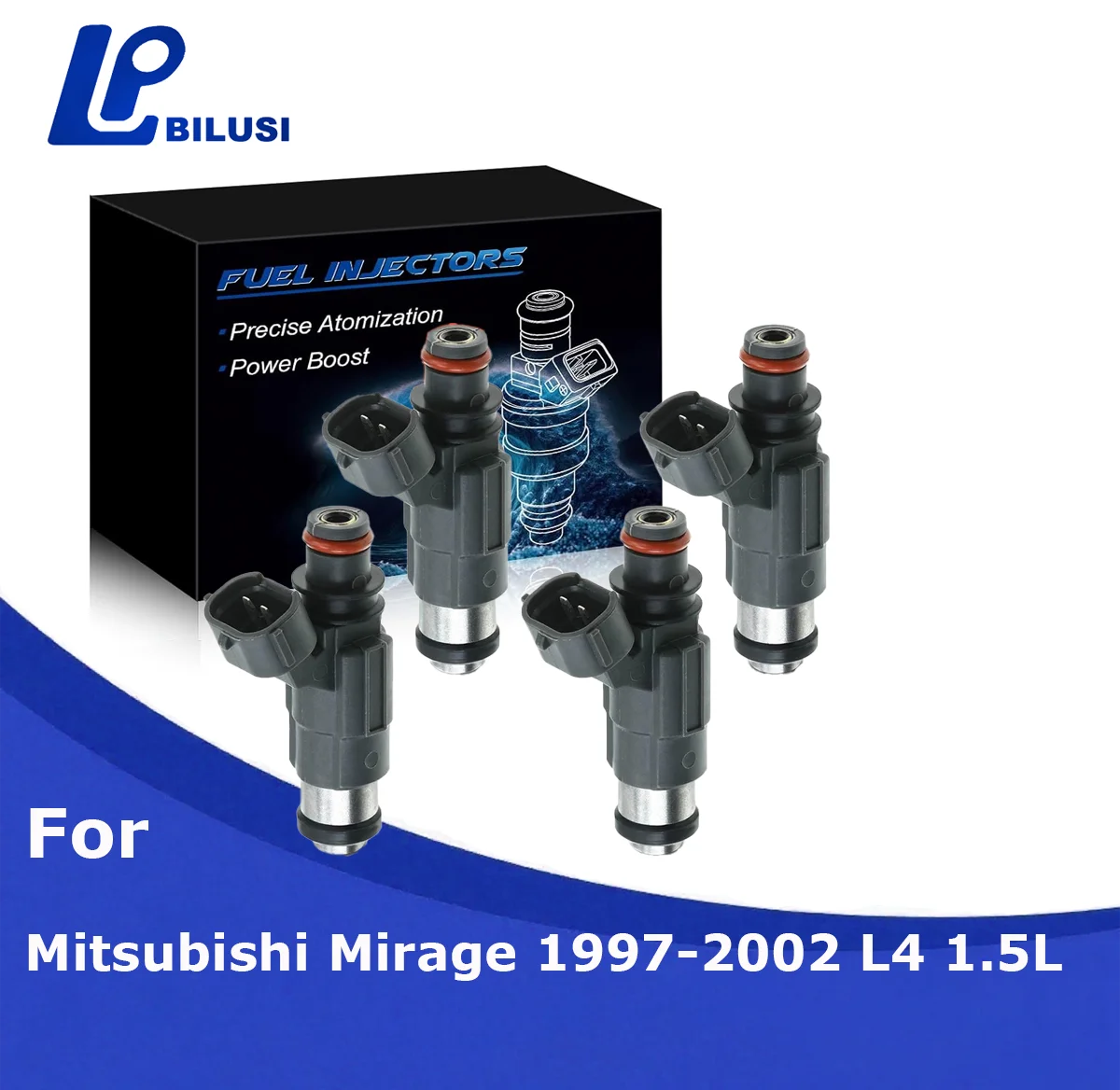 

Bilusi Fuel Injectors Compatible with Mitsubishi Mirage 1997-2002 L4 1.5L Gas Set of 4 Replace# MD31979 730963D
