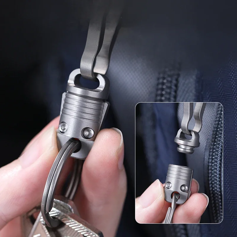 FEGVE Premium Titanium Alloy Keychain, Magnetic Quick Release Buckle, 360° Rotating & Anti-Loss Design For Keys
