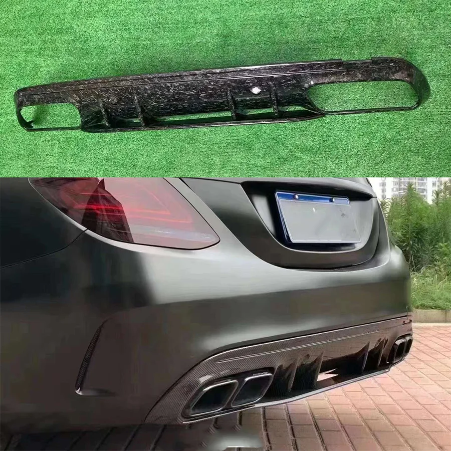 Carbon Fiber Car Rear Bumper Diffuser For Mercedes Benz C Class W205 C43 C63 C260 C300 Four-door Rear Splitters Spoiler Back lip