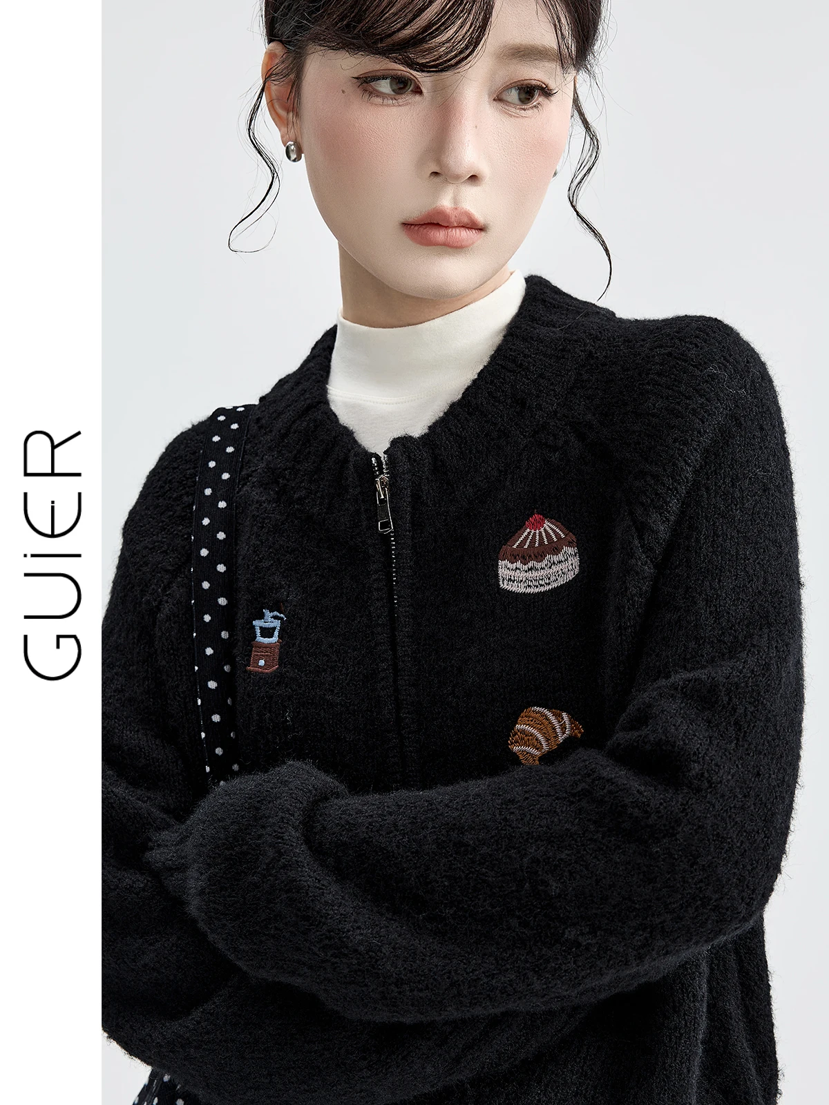 

Новая женская вязаная кофта-кардиган с вышивкой Bla, осенне-зимняя, винтажная, свободного кроя, с круглым вырезом, длинными рукавами, для стройности фигуры