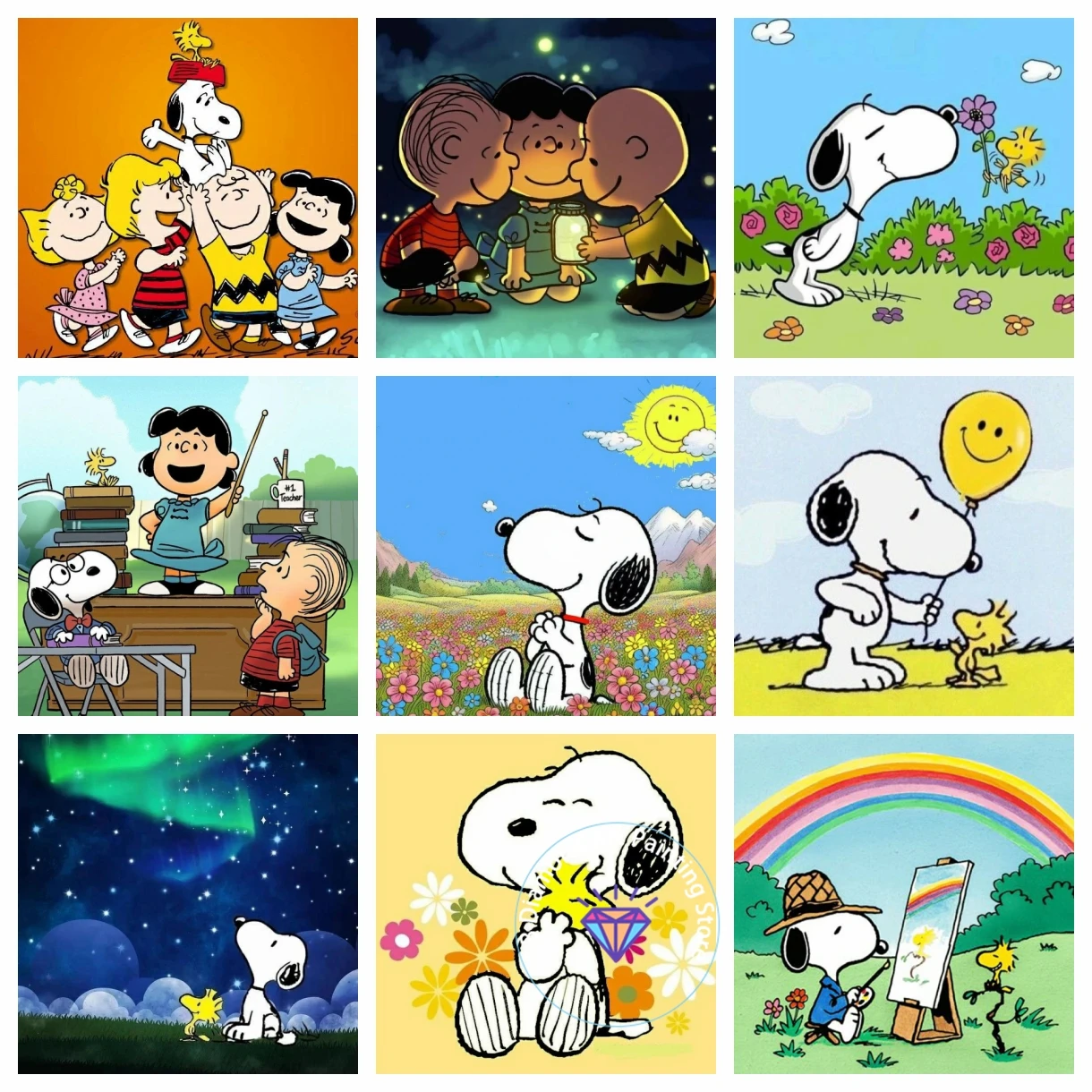 

Snoopy Cute Cartoon Cross Stitch Set AB Diamond Painting Kit 5D DIY Pictures Printed Art Mosaic Embroidery Home Decor Gift