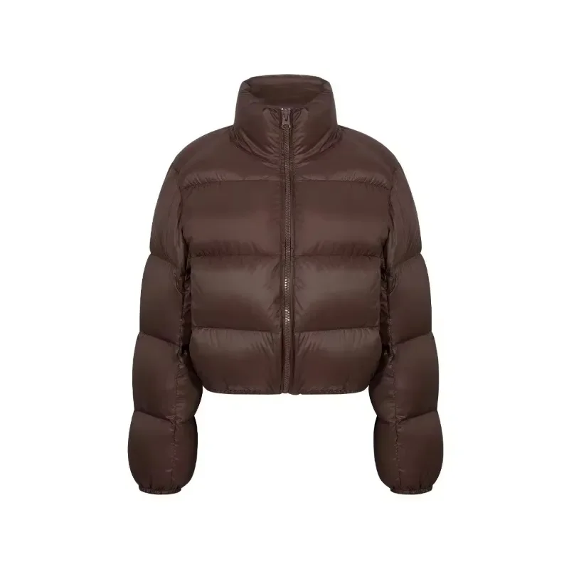 Abrigo de burbujas para Mujer, Parkas cortas y gruesas con cuello levantado y costuras contrastantes, para invierno y otoño