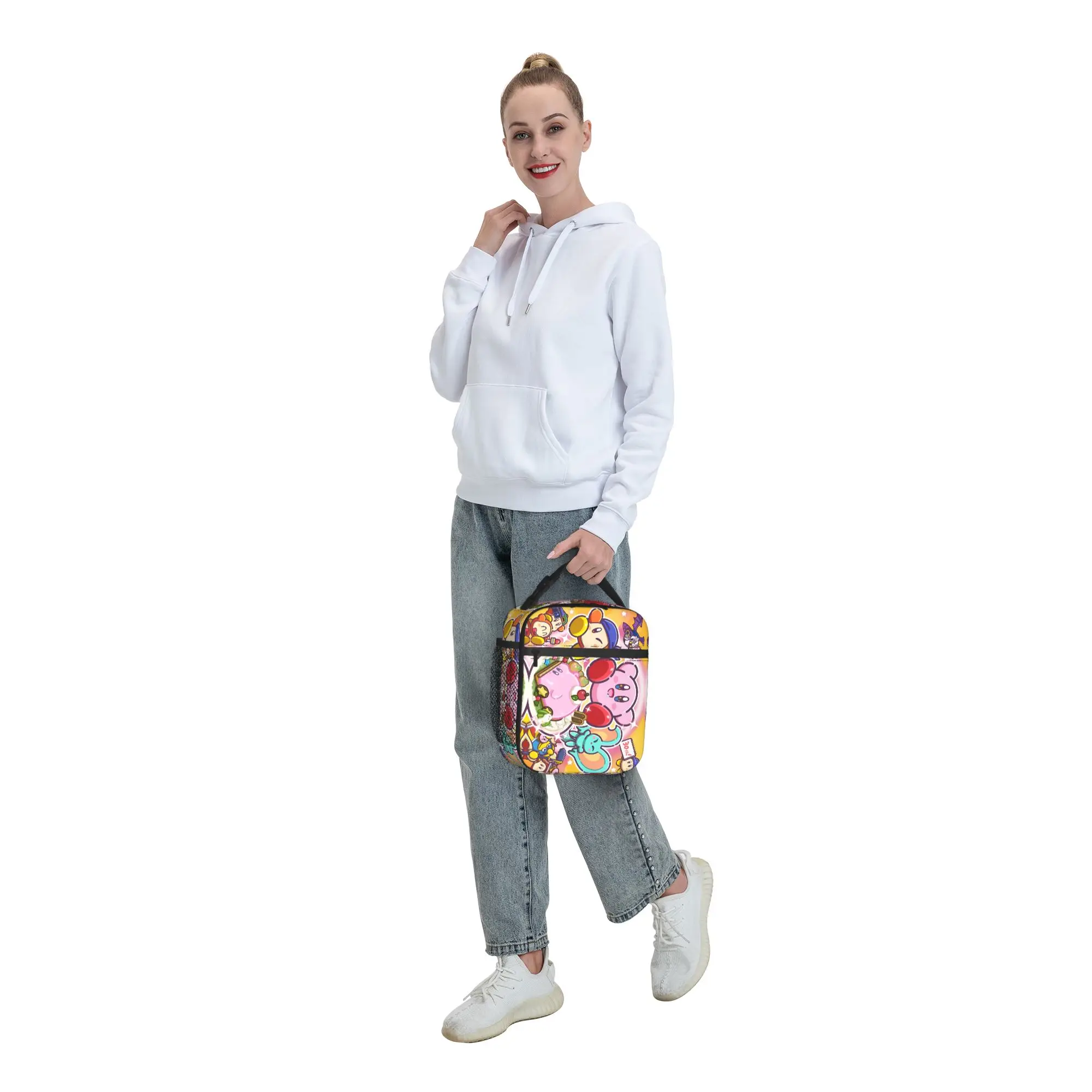 Custom K-Kirbys Insulated Lunch Tote Bag for Women Men Cartoon Portable Cooler Thermal Bento Box School view 6
