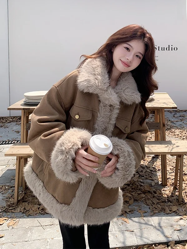 ラムファージャケット女性用オートスティーンドウォームインナーフェイスレザーとファー一体型秋冬新作小さいサイズ