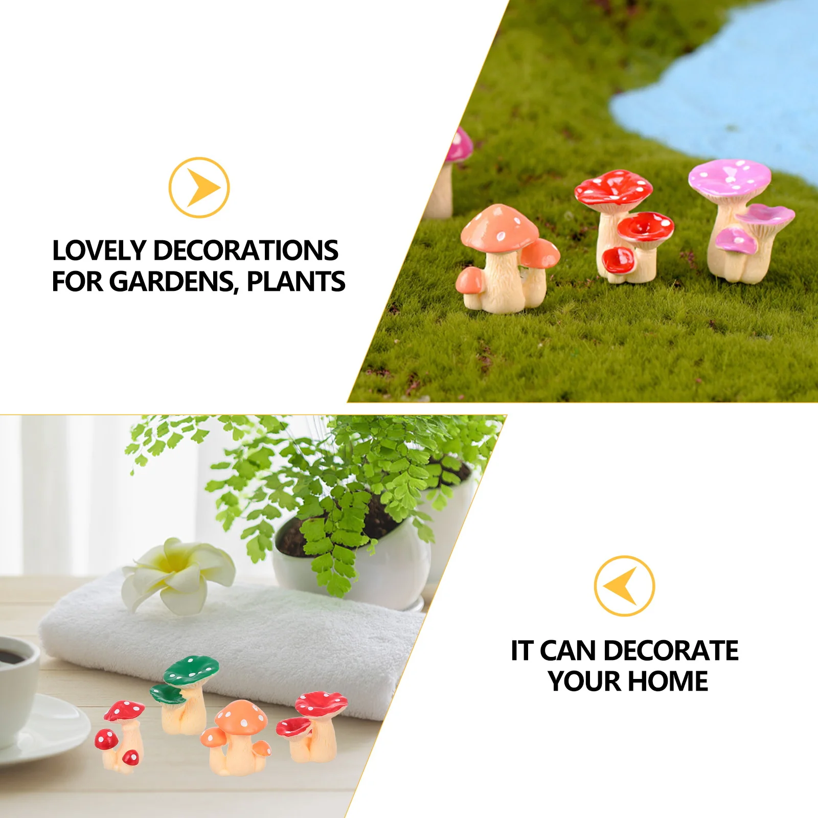 

8Pcs Realistic Resin Mushroom Decor for Fairy Garden Mini House Plant Micro Landscape Ornaments Cute Home Accessories