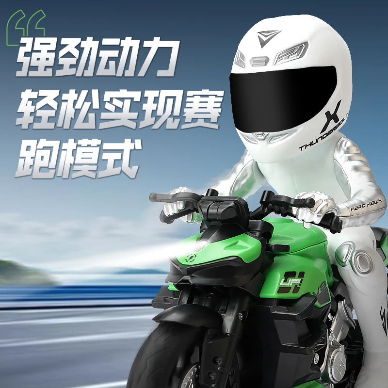 2.4GHz RC Motorcycle High Speed Stunt Drift LED Lights Off-Road Electric Toy for Kids Boys Racing Gift