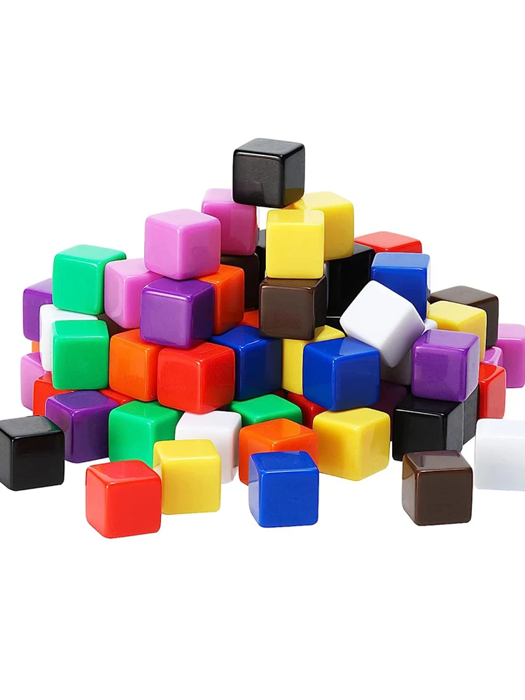 Cubes de comptage de dés vierges pour enfants, manipulateurs mathématiques, ressources d'apprentissage, jouets, 16mm, 20 pièces