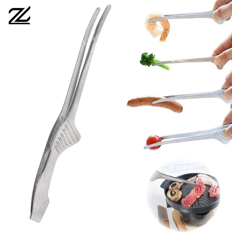 

BBQ Food Tongs Barbecue Clip Stainless Steel Kitchen Food Meat Clip Non-slip Non-Stick Steak Clamp Cooking Tool For Grill Baking