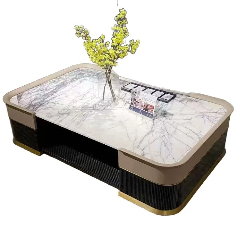 Italian light luxury, leather sofa combination, living room villa sofa, high-end luxury cowhide furniture